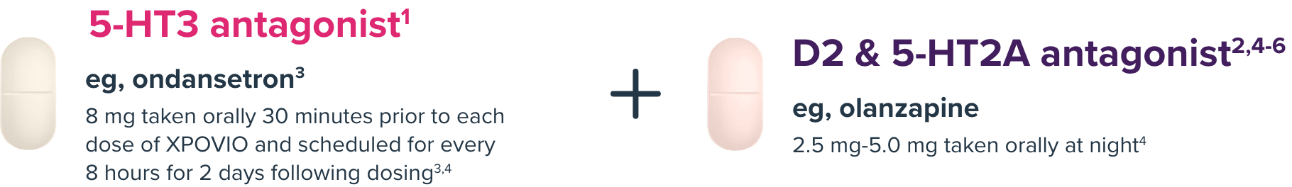 Graphic shows 2 antiemetics
