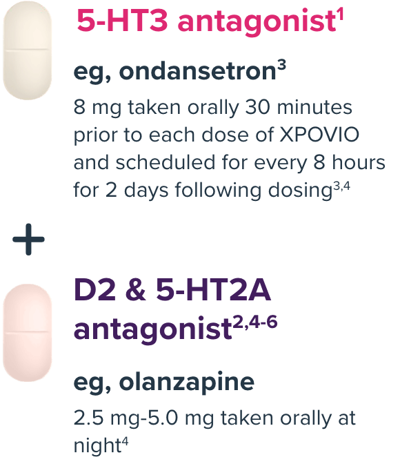 Graphic shows 2 antiemetics
