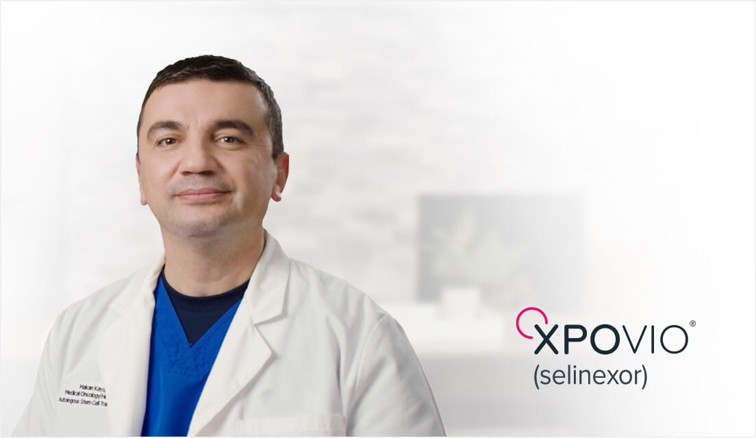 Video titled XPOVIO as a Different Treatment Class: Learn more about introducing XPOVIO as early as first relapse with Dr. Hakan Kaya.